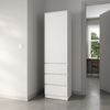 Home Collective Kleiderschrank Garderobenschrank Mehrzweckschrank Schrank, viel Stauraum & vielseitig (50x41x181 cm (BxTxH), Garderobe Schlafzimmer Büro Flur) Hochschrank mit 2 Einlegeböden und 3 Schubladen, weiß Bild 4