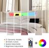 Polsterbett LED Doppelbett mit USB Typ C Ladefunktion und LED-Beleuchtung,Stauraumbetten Bettgestell aus Leinenmaterial Jugendbett 140x200 mit lattenrost(Ohne Matratze) Bild 5