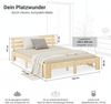 Holzbett Doppelbett 160x200 Bett mit Matratzen und Lattenrost Holzbettrahmen Natur Massiv Holz Bild 3