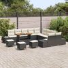 vidaXL Gartensofa-set mit Kissen 14 pcs Schwarz Poly Rattan 3364800 Bild 3