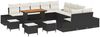vidaXL Gartensofa-set mit Kissen 14 pcs Schwarz Poly Rattan 3364800 Bild 2