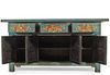 Vintage Sideboard Blau Orange Kommode chinesisch Kolonial-Stil Antik-Stil Schrank Lowboard asiatisch orientalisch Fernost shabby-chic Landhaus Bild 4