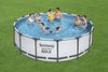 Pool MAXI rund - Kunststoff Grau 122x457x457cm | Komplett-Set Aufstellpool Gartenpool Bild 2