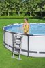 Pool MAXI rund - Kunststoff Grau 122x457x457cm | Komplett-Set Aufstellpool Gartenpool Bild 4
