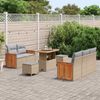 vidaXL Gartensofa-set mit Kissen 10 pcs Beige und Hellgrau Poly-Rattan 3365202 Bild 3