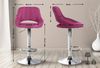 Barhocker SEGAD - Stoff Lila 46.5x48x85 cm Silber | Barstuhl Mit Lehne Tresenhocker Tresenstuhl Kneipenhocker Kneipenstuhl Bild 2