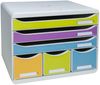 EXACOMPTA Aufbewahrungsbox Schubladenbox STOREBOX, 6 Schubladen, Pop N'Co Farben sortiert 306909D, Schubladenboxen Bild 2