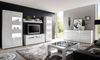 TV-Lowboard Nobile in Hochglanz weiß / Stone Design grau 150 x 63 cm Bild 5