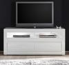 TV-Lowboard Nobile in Hochglanz weiß / Stone Design grau 150 x 63 cm Bild 2