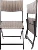 BRUBAKER Balkonset Toskana mit Tisch und Stühlen - Wetterfest klappbar und platzsparend, (Braun Grau, 1-tlg, Bistroset mit Klappstühlen), Polyrattan Balkonmöbel Set - Sitzgruppe für Balkon Terrasse Garten Bild 4