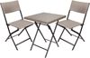 BRUBAKER Balkonset Toskana mit Tisch und Stühlen - Wetterfest klappbar und platzsparend, (Braun Grau, 1-tlg, Bistroset mit Klappstühlen), Polyrattan Balkonmöbel Set - Sitzgruppe für Balkon Terrasse Garten Bild 2