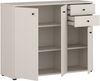 Forte TEMPRA 2 Kommode 100 110, Moderne Kommode 3-türig, 2 Schubladen, Schlafzimmer, Wohnzimmer, Büro, Holzwerkstoff, Kaschmir|Beige, 108,8 cm breit x 85,5 cm hoch x 34,8 cm tief Bild 4