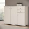 Forte TEMPRA 2 Kommode 100 110, Moderne Kommode 3-türig, 2 Schubladen, Schlafzimmer, Wohnzimmer, Büro, Holzwerkstoff, Kaschmir|Beige, 108,8 cm breit x 85,5 cm hoch x 34,8 cm tief Bild 2