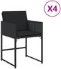 vidaXL Gartenstühle mit Kissen 4 Stk. Schwarz Poly Rattan 4007476 Bild 2