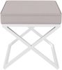 AX LIVING 1 Stk. Polster Hocker Pitinio 45 cm Beige weißes Gestell Bild 2