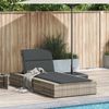 vidaXL Sonnenliege mit schwebender Auflage Hellgrau Poly Rattan 4104207 Bild 2