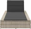 vidaXL Sonnenliege mit schwebender Auflage Hellgrau Poly Rattan 4104207 Bild 4