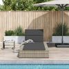 vidaXL Sonnenliege mit schwebender Auflage Hellgrau Poly Rattan 4104207 Bild 3