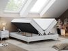 Boxspringbett - Doppelbett mit Multipocket-Matratze - LESS -180x200 - Weiß Kunstleder - H3 Bild 2