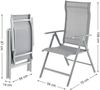 SONGMICS Gartenstuhl, klappbar mit 8-fach verstellbarer Rückenlehne, Aluminiumgestell grau, bis 150 kg belastbar Bild 5
