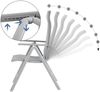SONGMICS Gartenstuhl, klappbar mit 8-fach verstellbarer Rückenlehne, Aluminiumgestell grau, bis 150 kg belastbar Bild 4