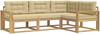 vidaXL Outdoor-Sofagarnitur mit Kissen 3 pcs Weiß und Beige Polyester 3386382 Bild 2