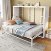 Merax Schrankbett, Murphy-Bett, Metallrahmen-Wandklappbett, Faltbett 140*200 Kombination aus Metallrahmen und Holzplatte, mit Verriegelbarer Wandbefestigung, Robust und Leise, Multifunktionales Bett, Weiß Bild 2
