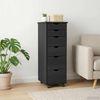 vidaXL Rollschrank Mit Rad Grau 34 x 39 x 93,5 cm Massivholz Kiefer 42028366 Bild 3