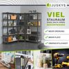 Juskys 3er Metall-Regalsystem, 15 Böden aus MDF, Grau Bild 3