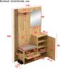 Merax Garderobenset, Kompaktgarderobe, Flurgarderobe mit Spiegel und Kissen, mit schwarzer Zierleiste und Schirmablage, Wohnwand, Regal, Flur- und Dielengarderobe, Schuhschrank Bild 4