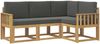 vidaXL Outdoor-Sofagarnitur mit Kissen 4 pcs Weiß und Anthrazit 3387556 Bild 2