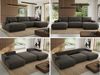 XXL Wohnlandschaft RINA U-Form 360 cm breit, Sofa mit Schlaffunktion & DL-Mechanismus, Wellenfederung, modern freistehend - Dunkelgrau Velvet Bild 2