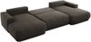 XXL Wohnlandschaft RINA U-Form 360 cm breit, Sofa mit Schlaffunktion & DL-Mechanismus, Wellenfederung, modern freistehend - Dunkelgrau Velvet Bild 5