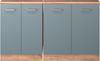 Küchenschrank für Dachschrägen R-Line Blau-Grau 140 cm 2er Set Vicco Bild 4