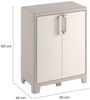 Dmora Gartenschrank Grimsby, Gartenmöbel, Mehrzweck-Gartenschrank, Container für Balkon oder Garage, Made in Italy, 80x44 h100 cm, Sand Bild 3