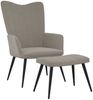 Relaxsessel mit Hocker Hellgrau Samt, Drehbar [327688] Bild 2