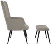Relaxsessel mit Hocker Hellgrau Samt, Drehbar [327688] Bild 4