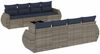 vidaXL 9-teiliges Gartensofa-Set mit Kissen, grau, Polyrattan 3221150 Bild 2