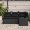 vidaXL Gartensofa-set Schwarz Poly-Rattan 3345683 Bild 3