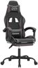 vidaXL Gaming-Stuhl mit Fußstütze Schwarz und Grau Kunstleder [3143882] Bild 2