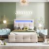 LED-Bett 90x200 mit Schubladen, modernes Polsterbett mit verstellbarem Kopfteil, Stauraumbett für Schlafzimmer Bild 2