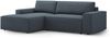 Micadoni Schlaf-Ecksofa Jodie 3-Sitzer Links Strukturierter Stoff Blau Bild 2