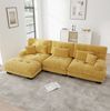 Ecksofa modular 81cm×313cm×145cm mit Ottoman – tiefes Sofa aus Chenille in Gelb Bild 2