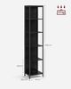 Vasagle Bücherregal mit 6 Ebenen, Standregal mit einstellbarer LED-Beleuchtung, Regal mit Stahlrahmen, 30,3x40/60x178,6 cm, für Wohnzimmer, Schlafzimmer, Arbeitszimmer, ebenholzschwarz LLSDE121B57 Bild 5