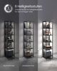 Vasagle Bücherregal mit 6 Ebenen, Standregal mit einstellbarer LED-Beleuchtung, Regal mit Stahlrahmen, 30,3x40/60x178,6 cm, für Wohnzimmer, Schlafzimmer, Arbeitszimmer, ebenholzschwarz LLSDE121B57 Bild 4