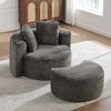 Relaxsessel 130x115x65 cm in Dunkelgrau, Stoff, mit Hocker, ergonomischer Sitzhöhe und montagefreiem Komfort Bild 3