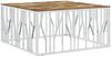 vidaXL Couchtisch Silbern Edelstahl und Altholz Massiv 350072 Bild 2