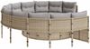 vidaXL Gartensofa mit Kissen Rund Beige Poly-Rattan 3318542 Bild 4