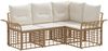 vidaXL Outdoor-Sofagarnitur 4 pcs Natürlich und Cremweiß Polyester 3437684 Bild 2