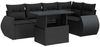 vidaXL 6-tlg. Garten-Sofagarnitur mit Kissen Schwarz Poly Rattan 3326636 Bild 2